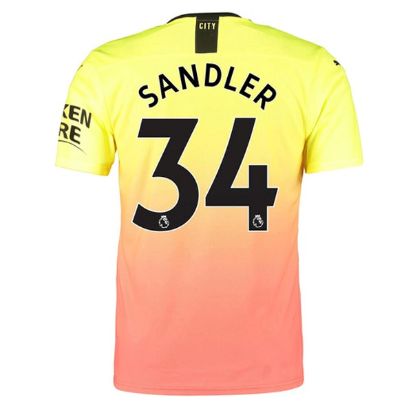 Maillot Football Manchester City NO.34 Sandler Third 2019-20 Orange